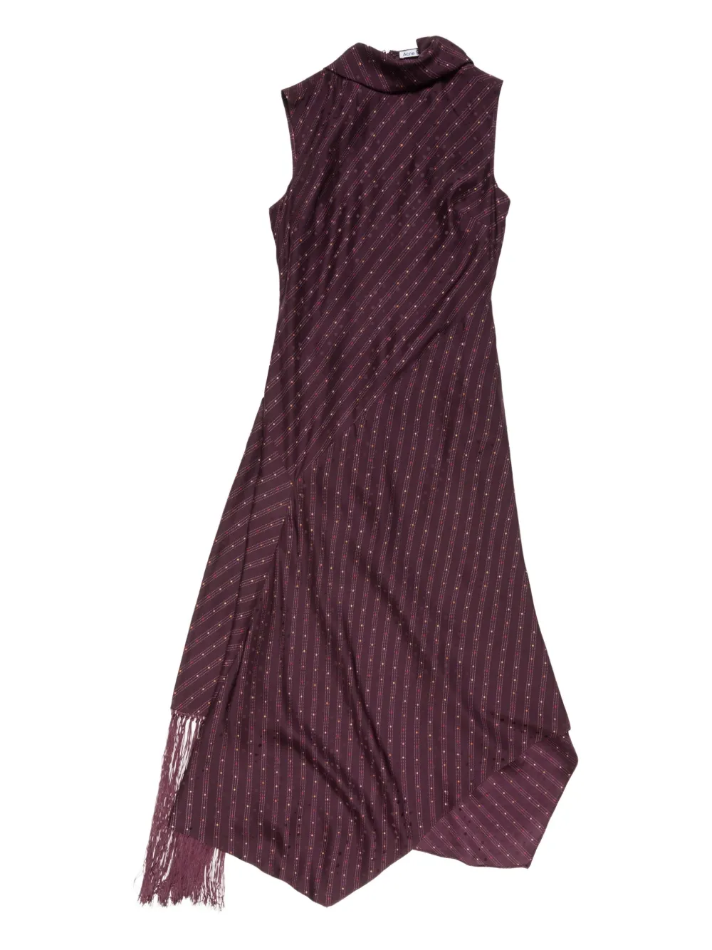 Acne Studios Dale Asymmetric Silk Maxi Dress In Burgundy