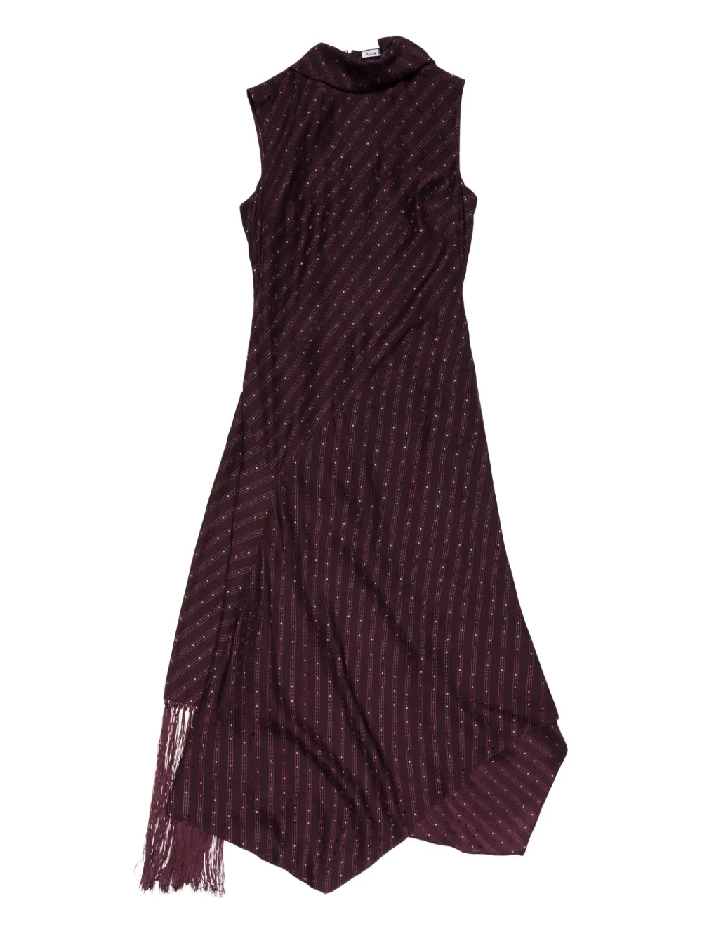 Acne Studios asymmetric fringed-scarf dress | Red | Image 1
