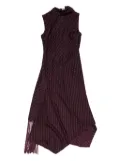 Acne Studios asymmetric fringed-scarf dress - Red