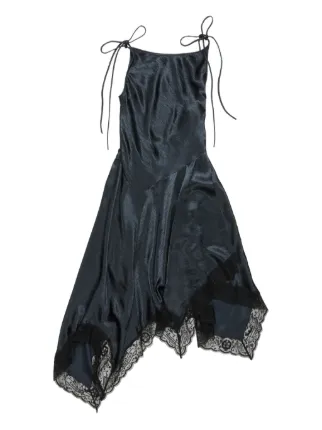 ACNE STUDIOS タイアップドレス Acne Studios レーストリム ドレス | ブルー | FARFETCH JP