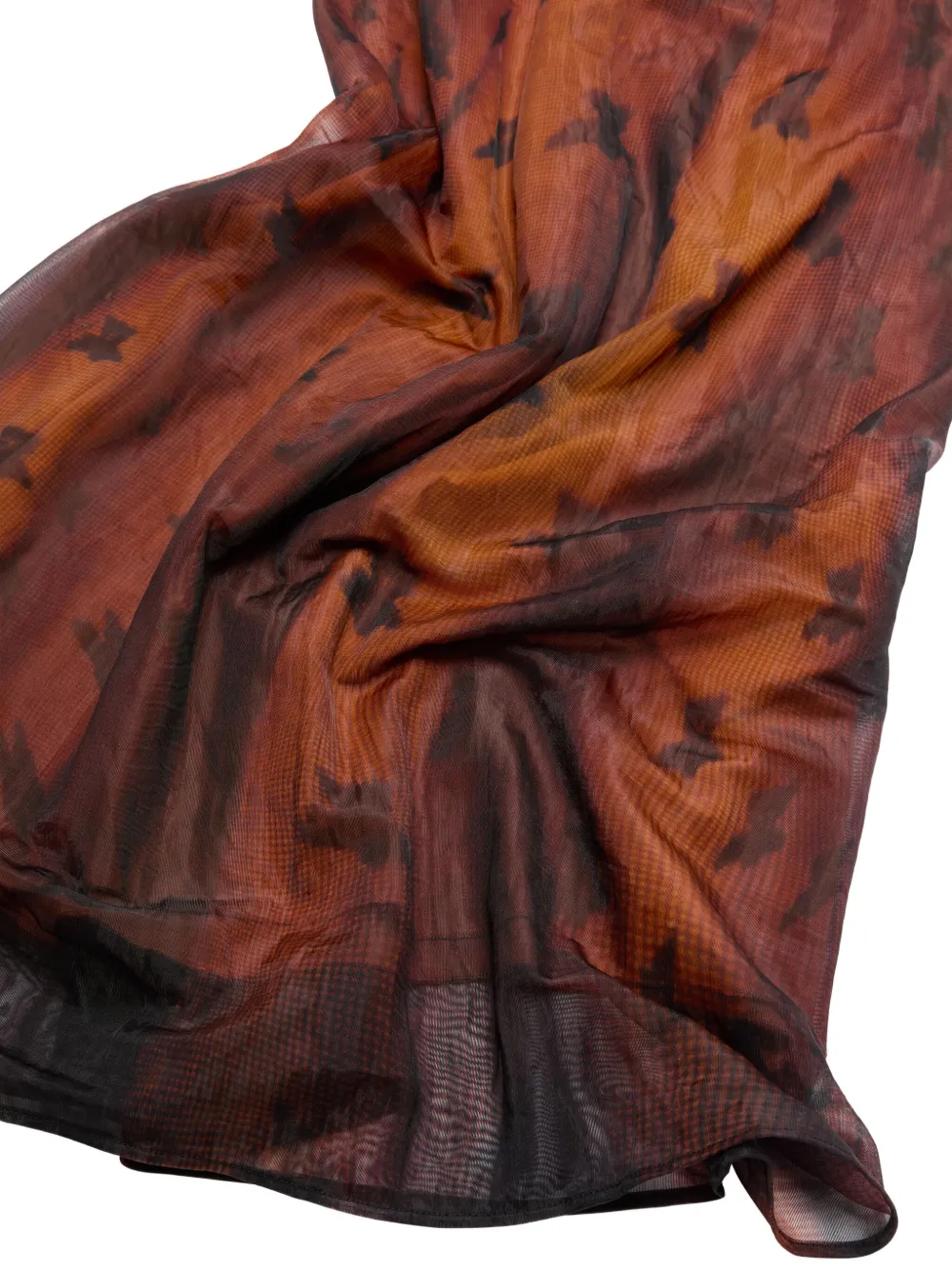 Acne Studios Puff-sleeve Printed Dress In Brown