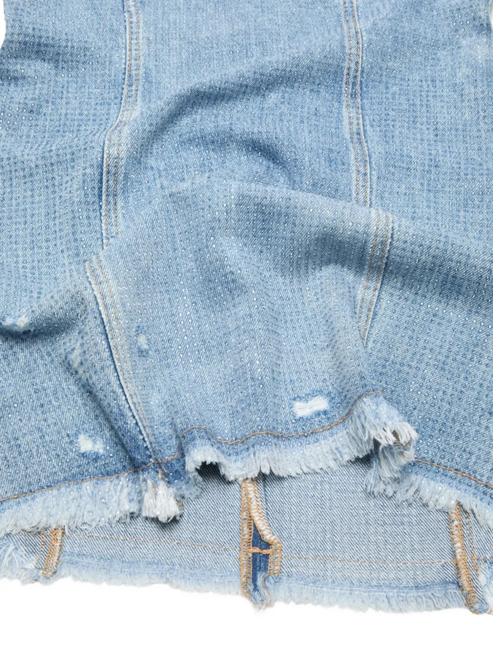 Acne Studios Frayed Mini Dress In Blue