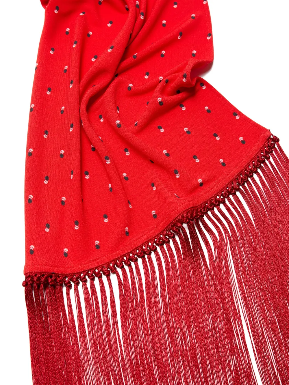 Acne Studios Draped Fringe Dress In Red