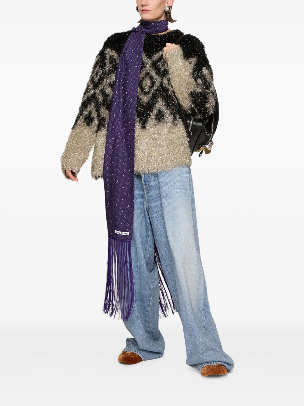 Acne Studios Geometric-pattern Sweater In Multi