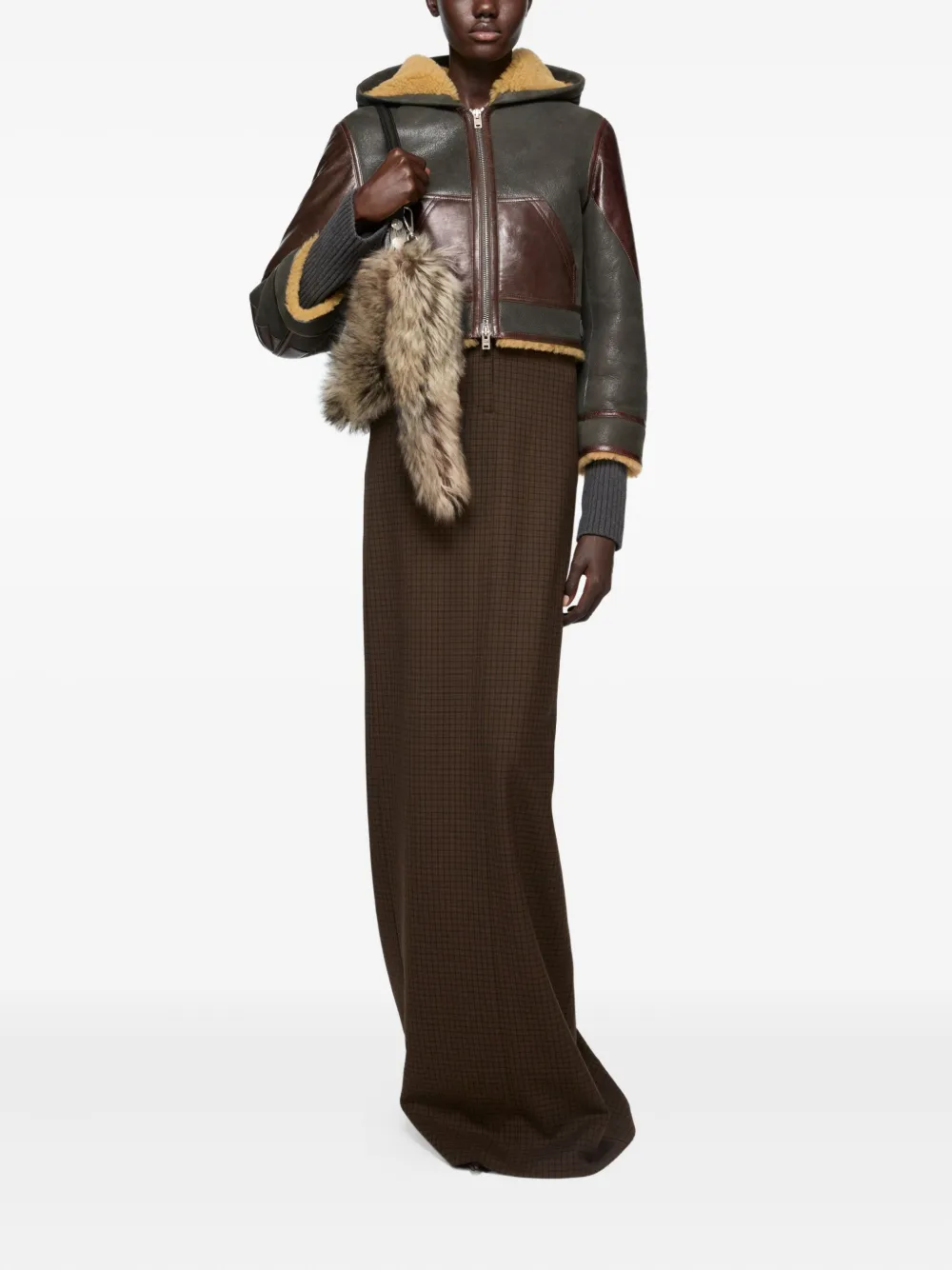 Acne Studios hooded leather jacket - Brown
