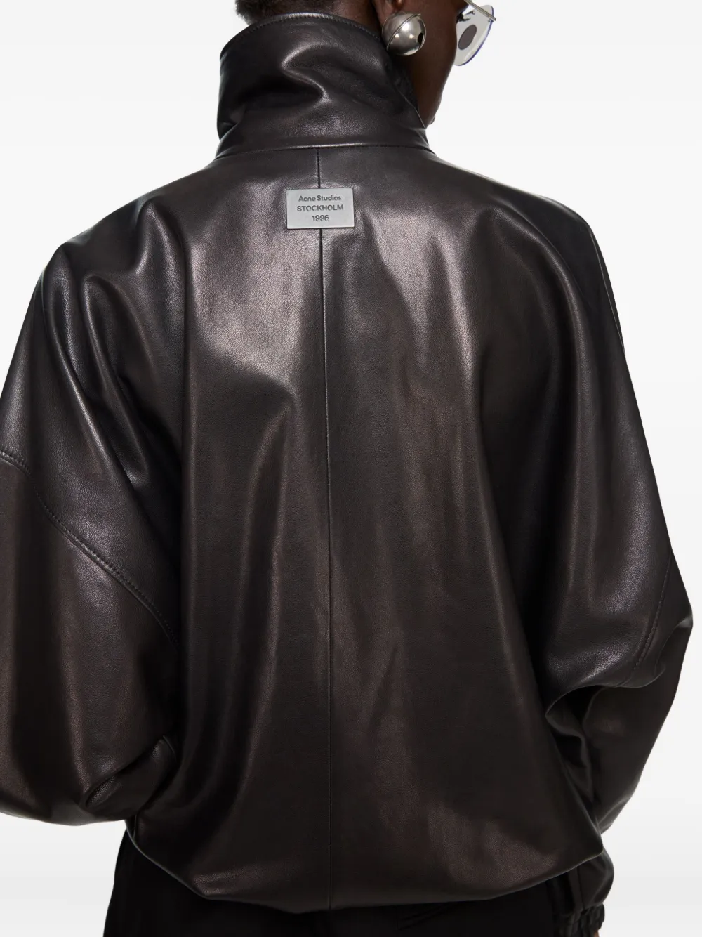 Acne Studios Leren jack met rits Zwart