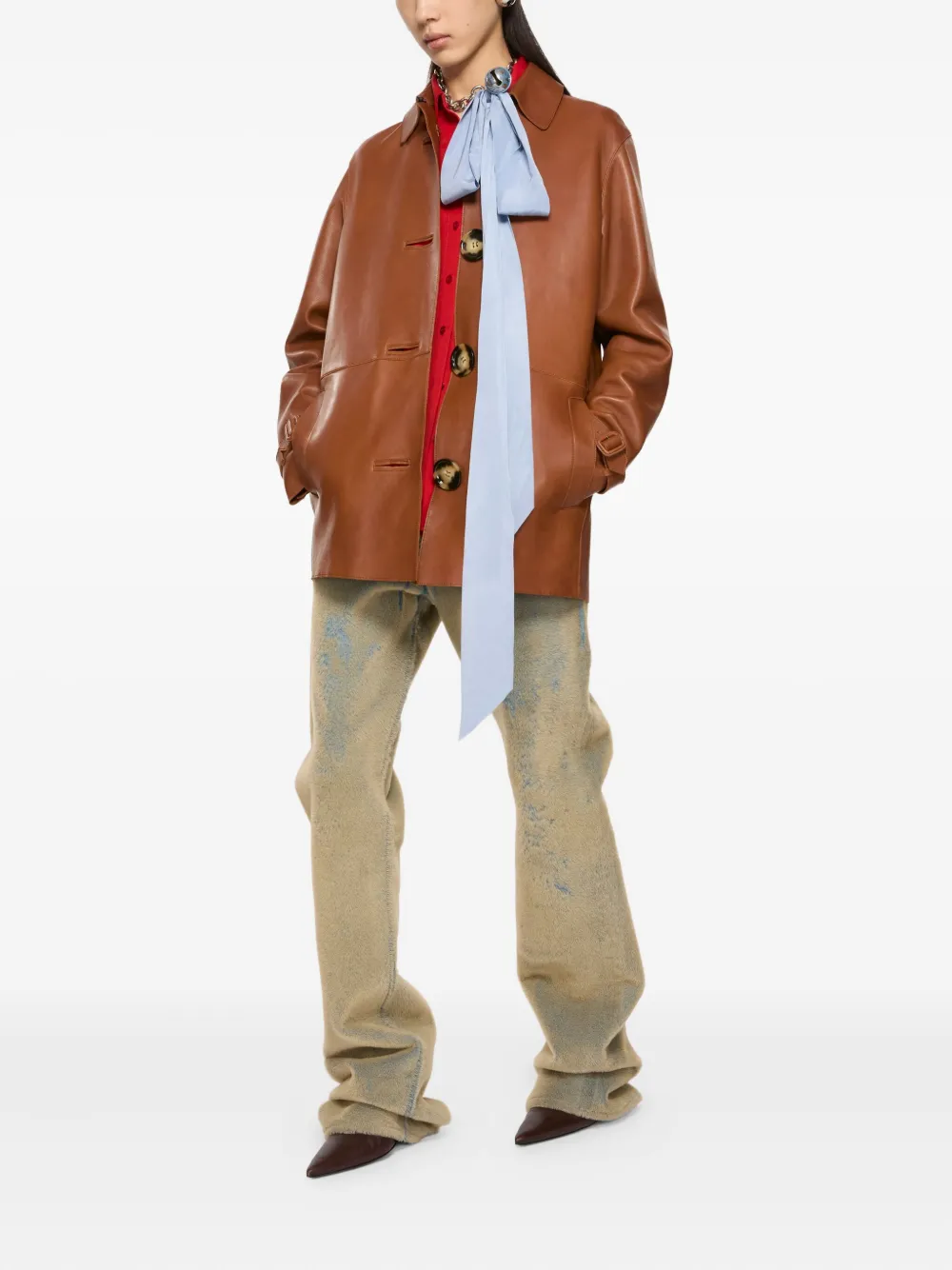 Acne Studios Leren jas - Bruin