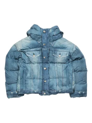 Acne Studios Jaqueta Jeans Matelassê Com Capuz | Azul | FARFETCH BR