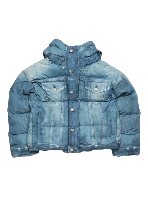 Acne Studios denim puffer hooded jacket
