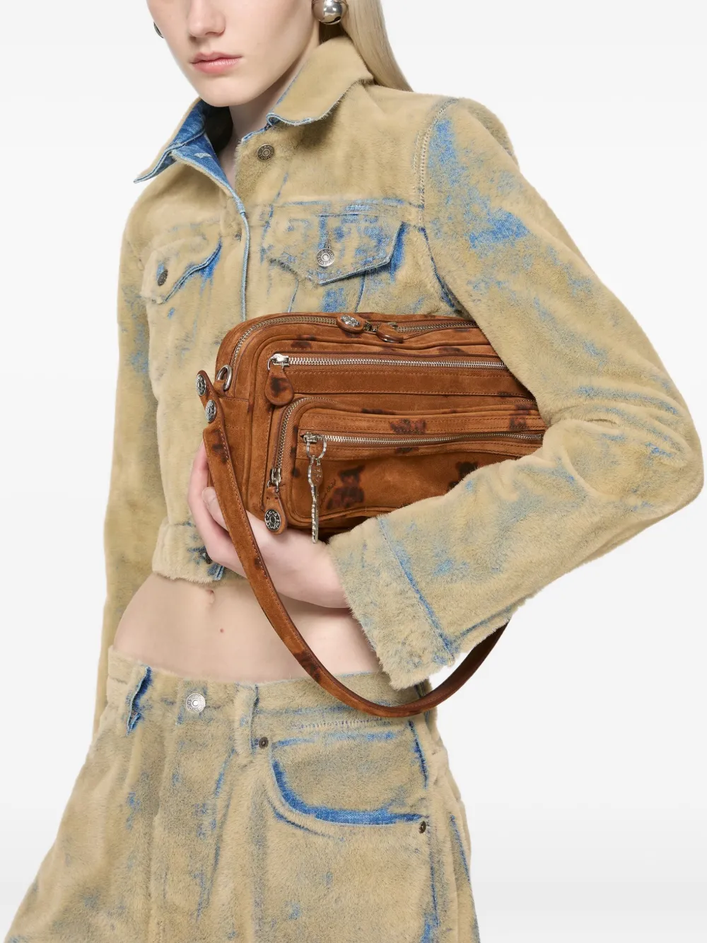 Acne Studios Textured Denim Jacket In Neutral