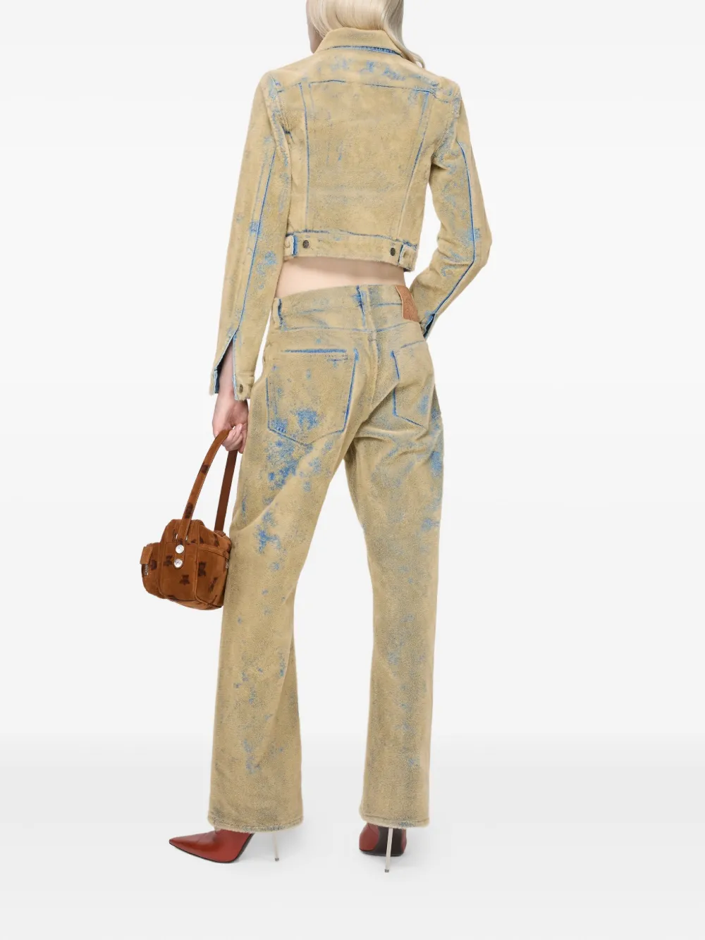 Acne Studios Textured Denim Jacket In Neutral