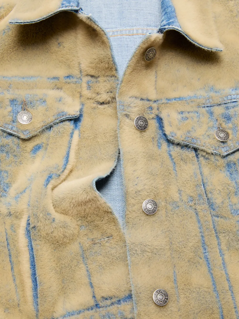 Acne Studios Textured Denim Jacket In Neutral