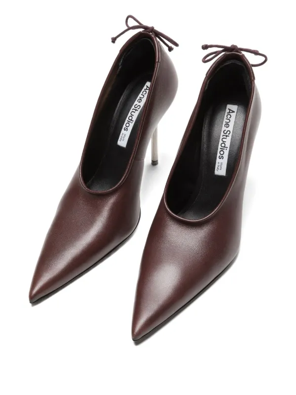 Acne Studios ポインテッドトゥ レザーパンプス | ブラウン | FARFETCH JP