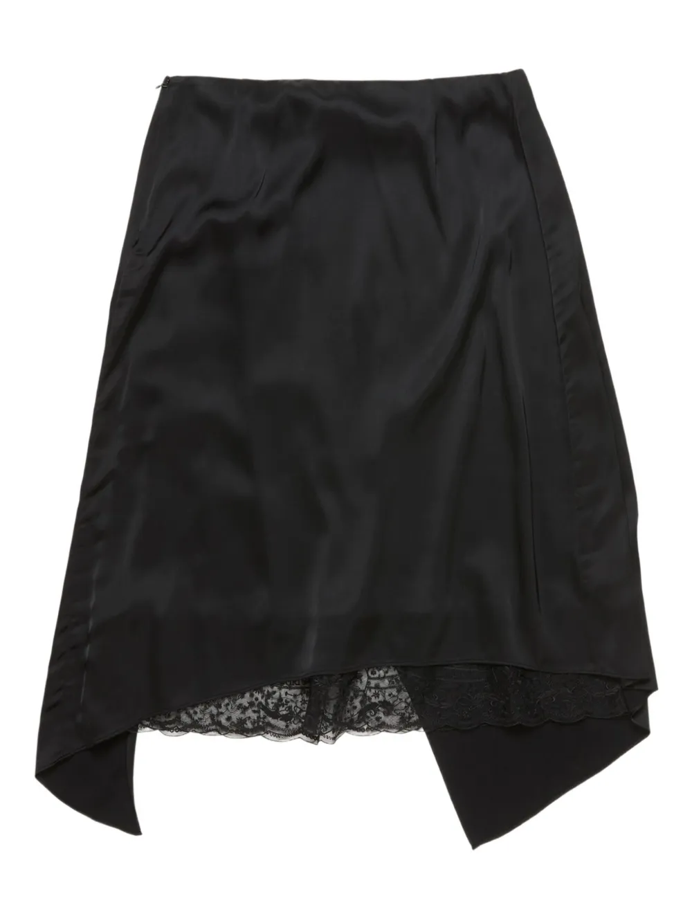 Acne Studios Midi-rok met ruches en kanten afwerking Zwart