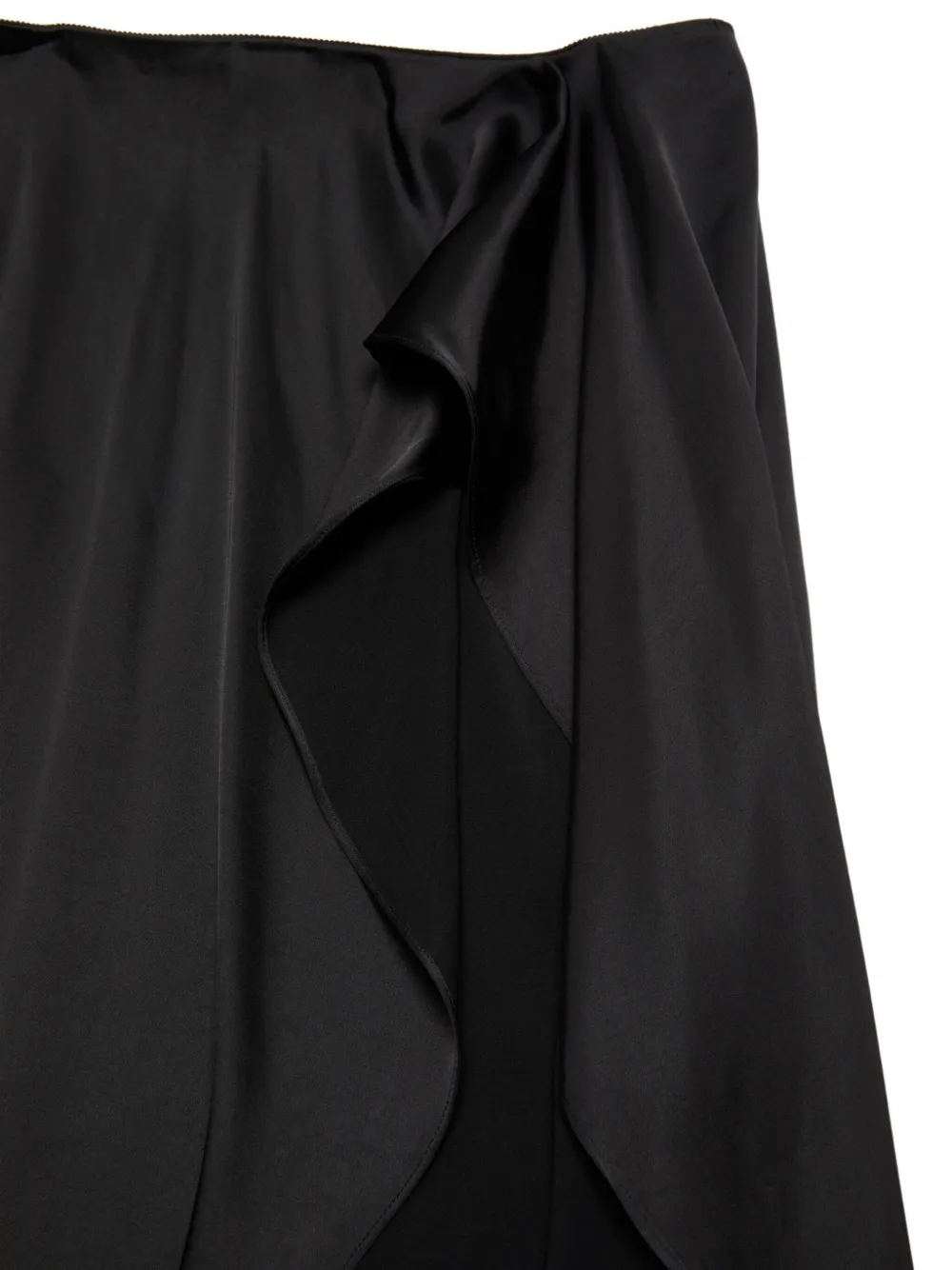 Acne Studios Midi-rok met ruches en kanten afwerking Zwart
