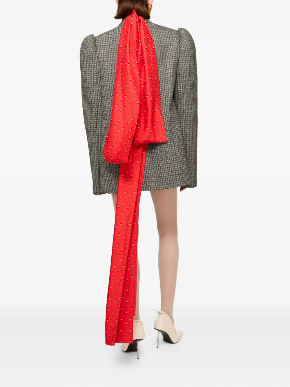 Acne Studios Houndstooth Double-breasted Blazer In Green