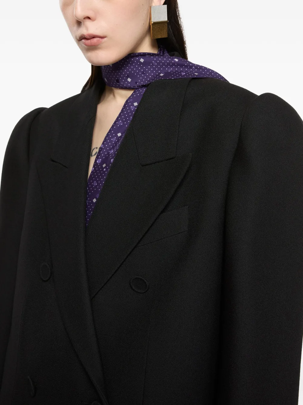 Acne Studios Puff-sleeve Double-breasted Jacket In Black
