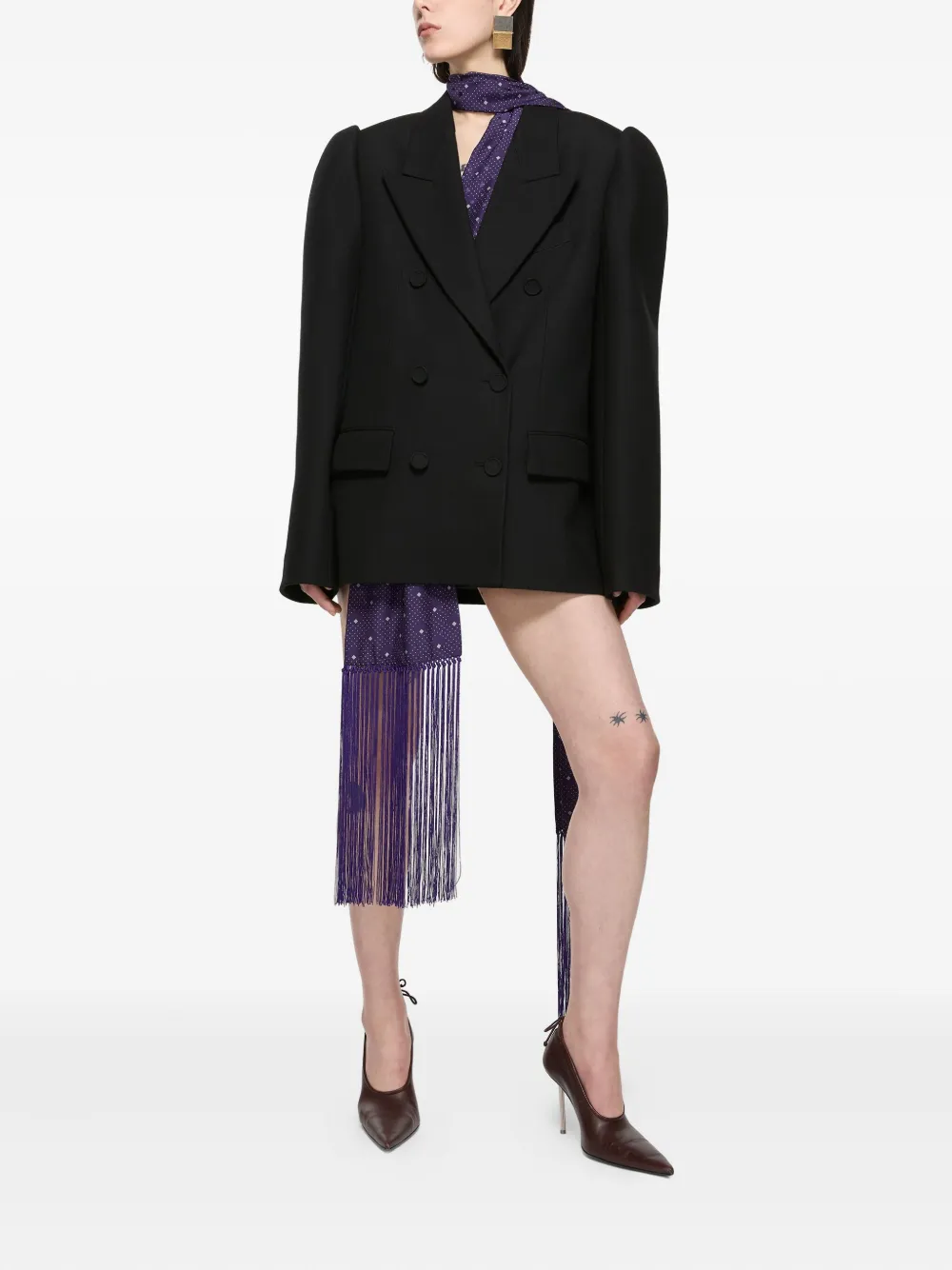 Acne Studios Puff-sleeve Double-breasted Jacket In Black