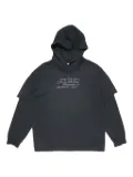 Acne Studios lettering-detail double-layered hoodie - Black