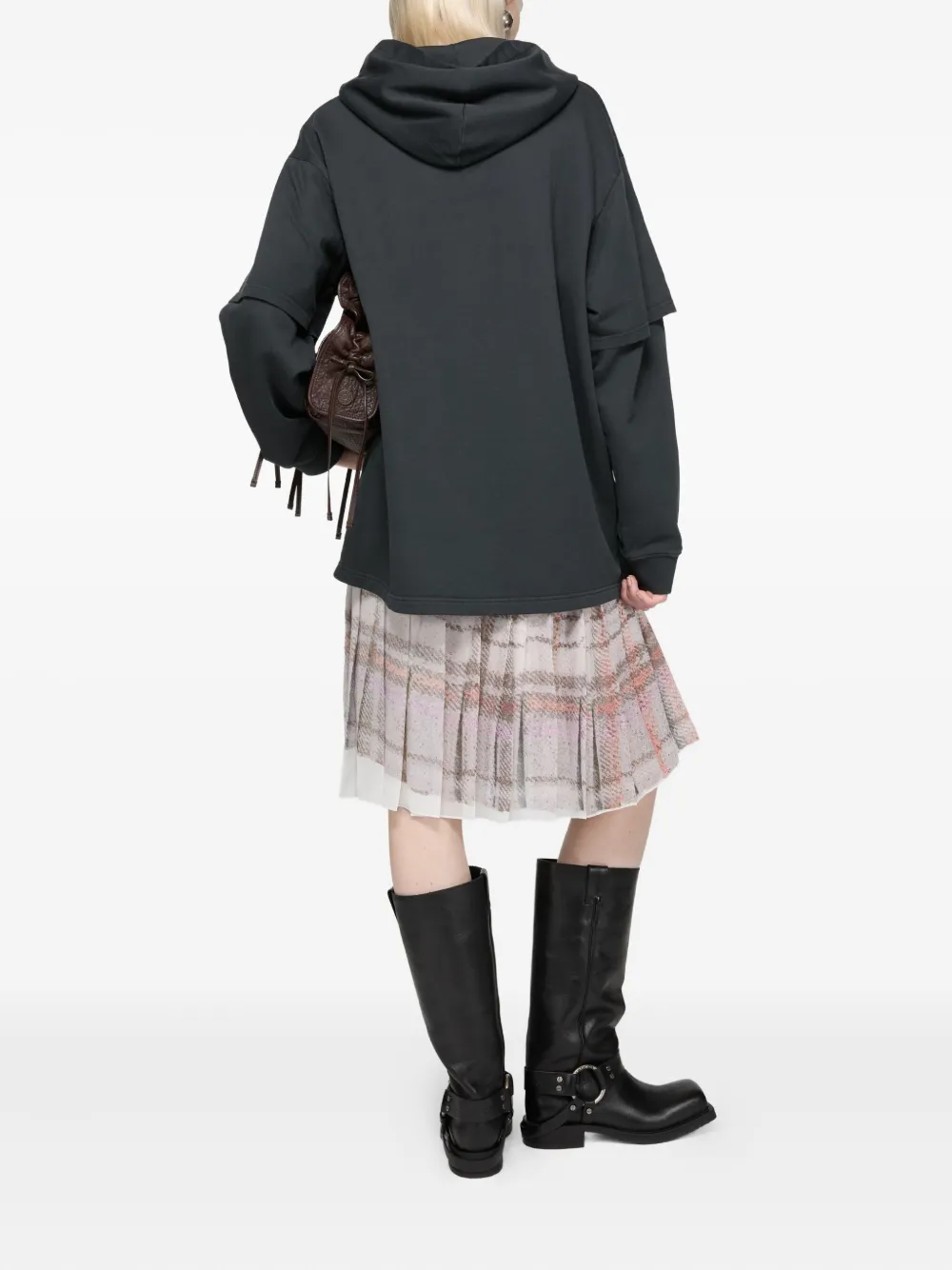 Acne Studios Gelaagde hoodie met letterdetail Zwart