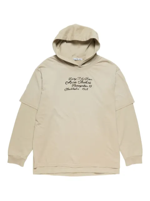 Acne Studios double-layered lettering-detail hoodie