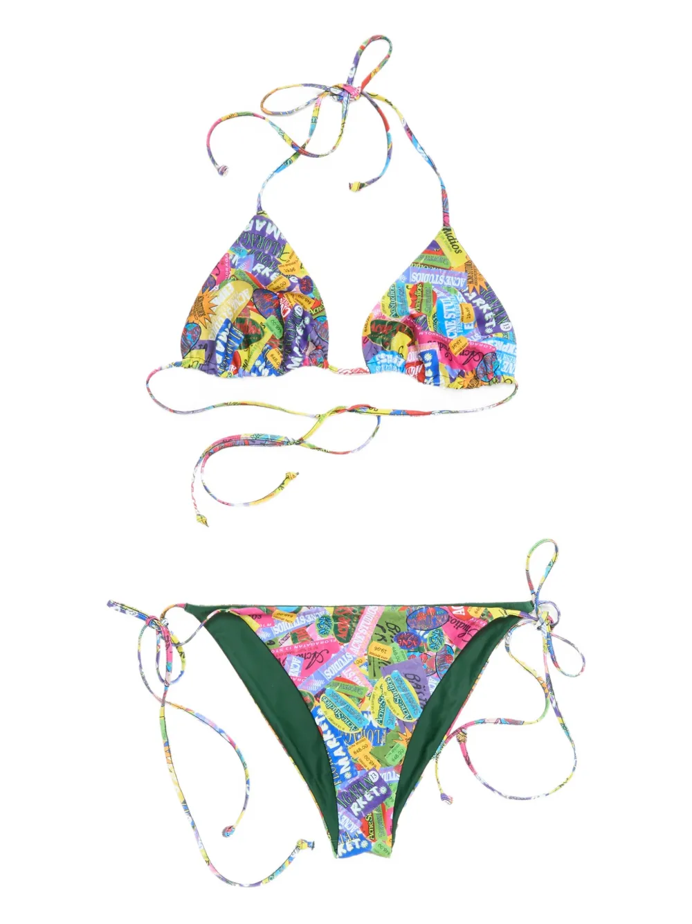 Acne Studios Graphic-print Bikini In Pink