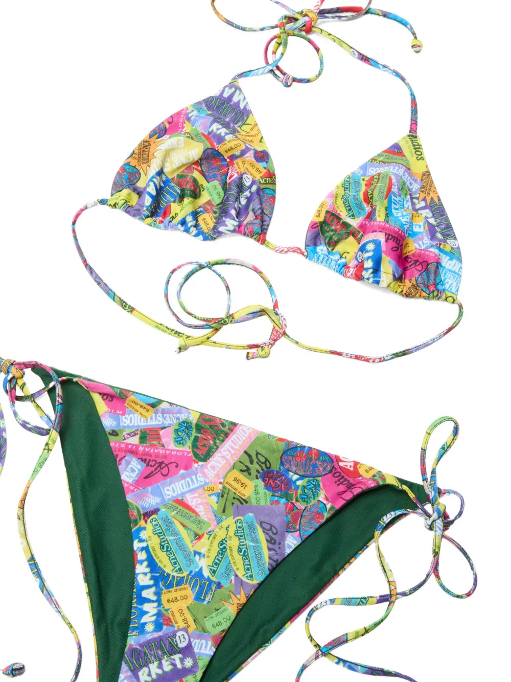 Acne Studios Graphic-print Bikini In Multi