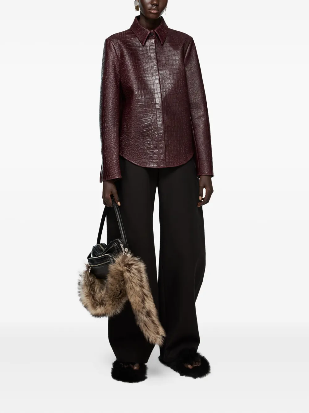 Acne Studios Pleated Wide-leg Trousers In Black