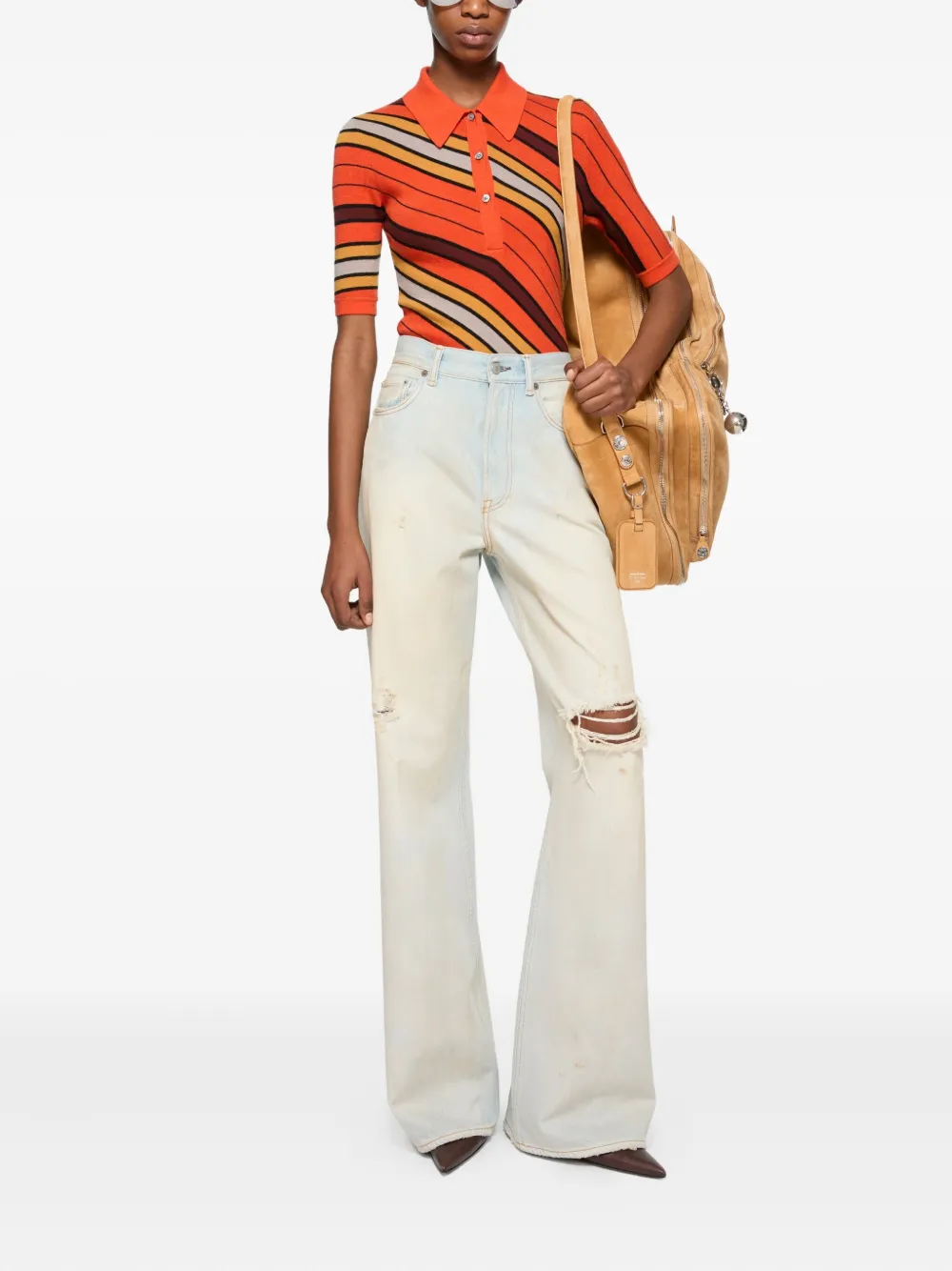 Acne Studios striped polo shirt | Polo Tops | Image 2