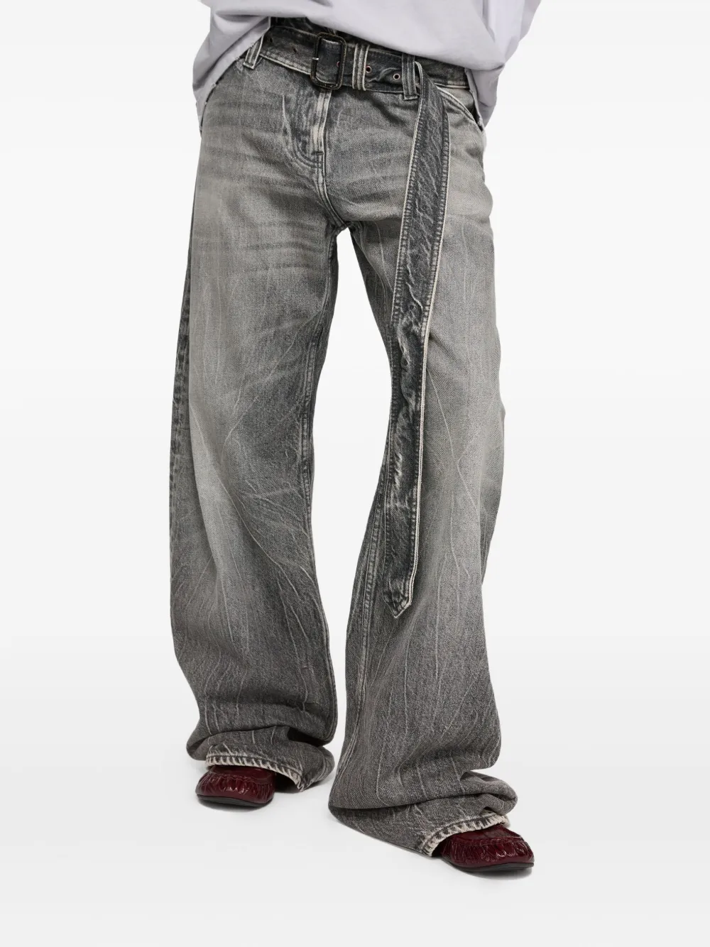 Acne Studios Jeans met ceintuur Grijs