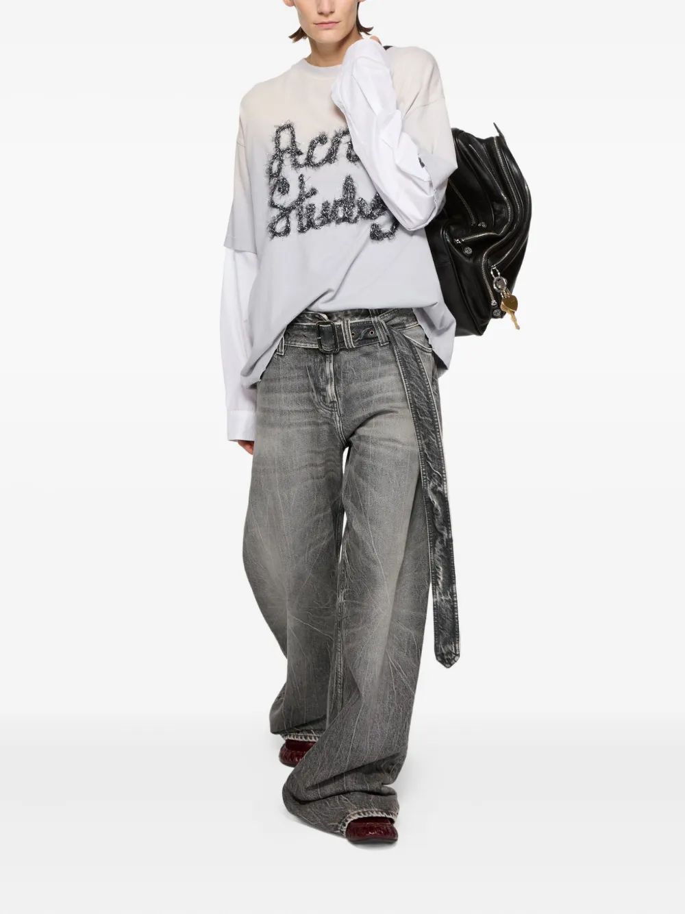 Acne Studios belted jeans - Grijs