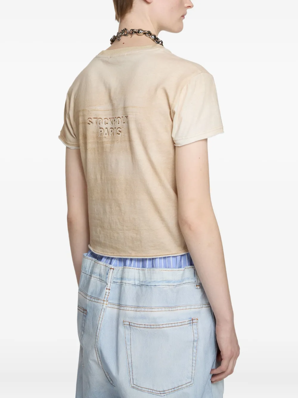 Acne Studios T-shirt van biologisch katoen Beige