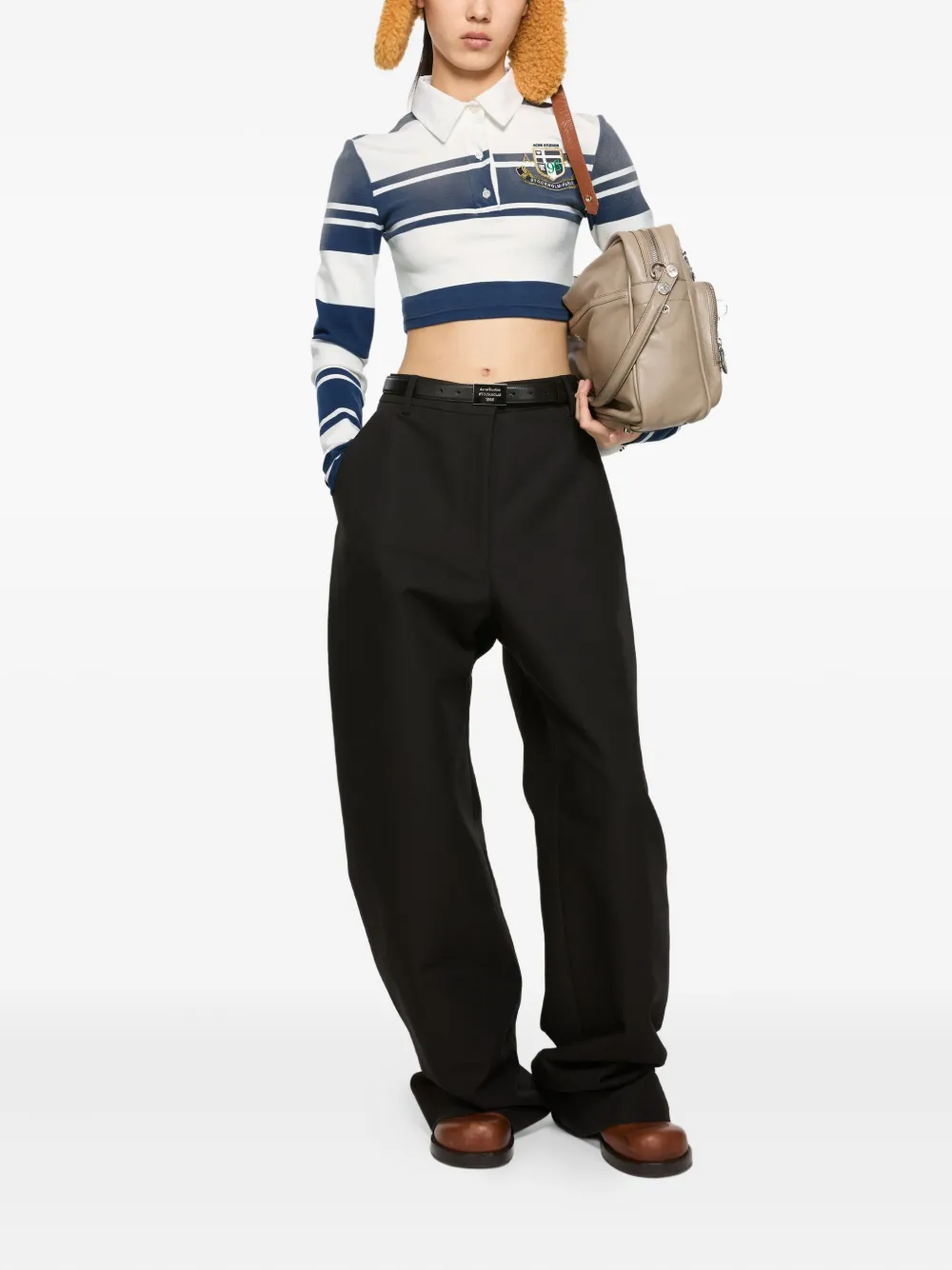 Acne Studios cropped long-sleeves polo top | Polo Tops | Image 2