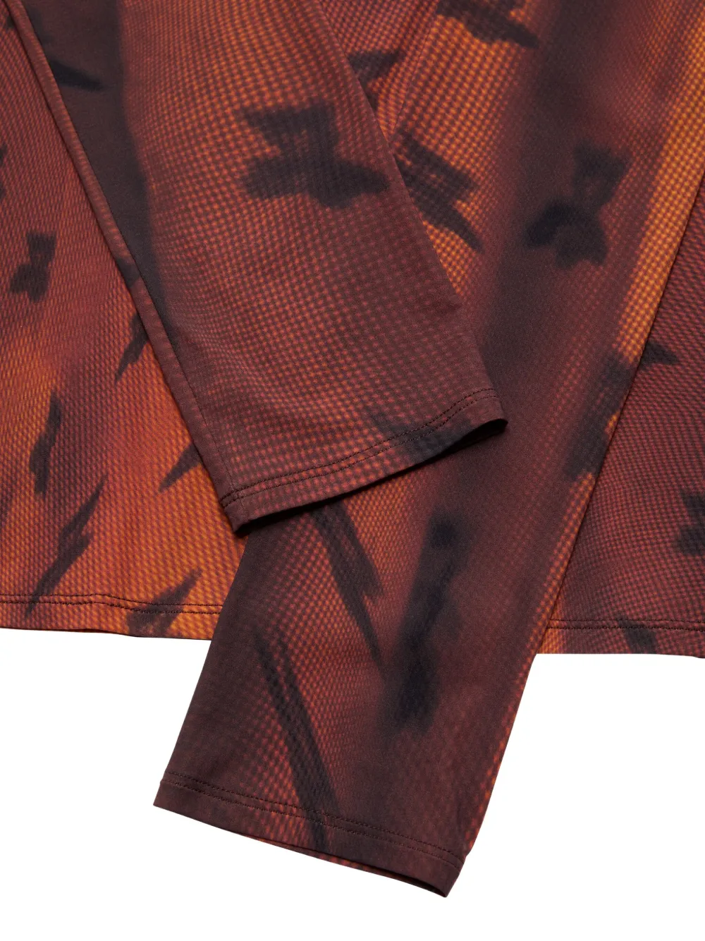 Acne Studios Edenise Teddy Print Long Sleeve Mesh Top In Brown