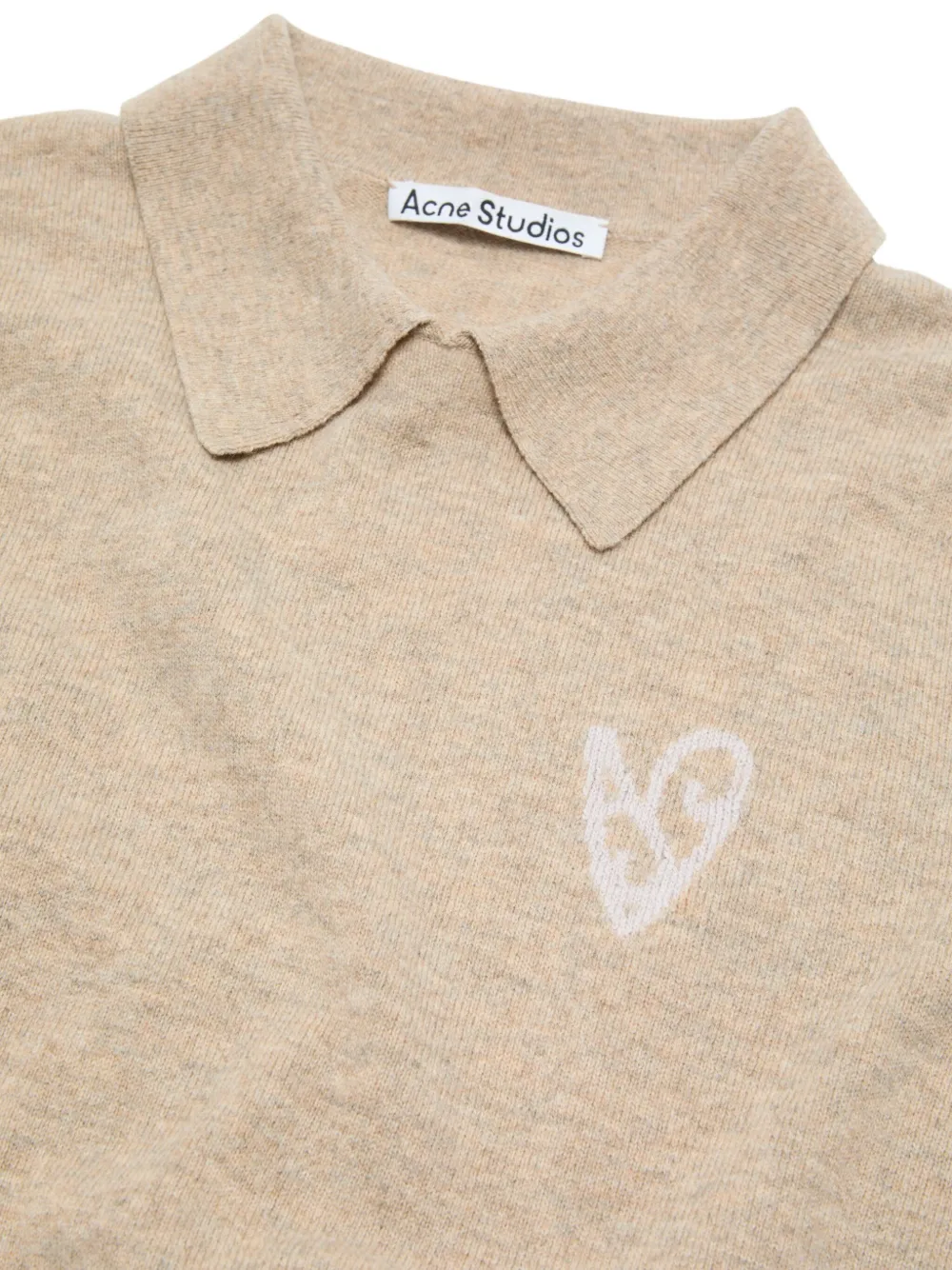 Acne Studios Gebreide top met hart intarsia Beige