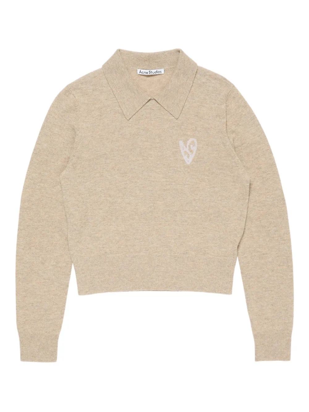 Acne Studios Gebreide top met hart intarsia Beige