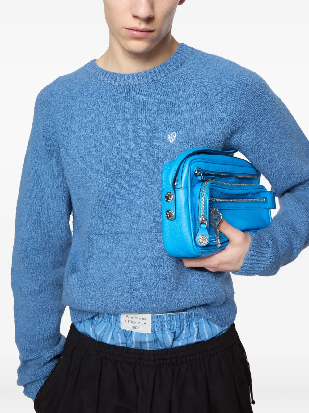 Acne Studios pocket-detail cropped sweater Blauw