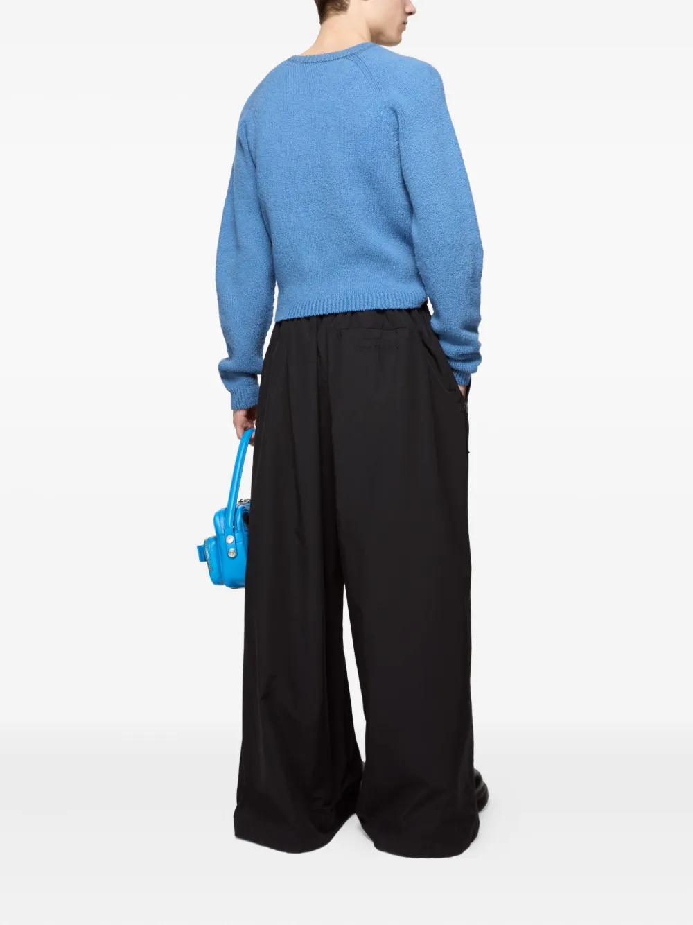 Acne Studios pocket-detail cropped sweater Blauw
