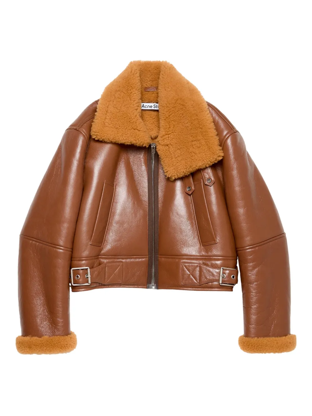 Acne Studios ブラウンレザーライダースジャケット　46 Acne Studios ブラウンレザーライダースジャケット 46 Acne