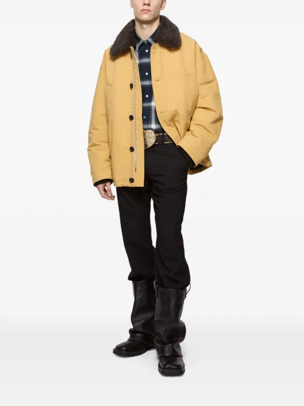 yellowbucks着用　Acne Studios MA-1ジャケット42 Acne Studios shearling-collar Bomber Jacket | Yellow | FARFETCH