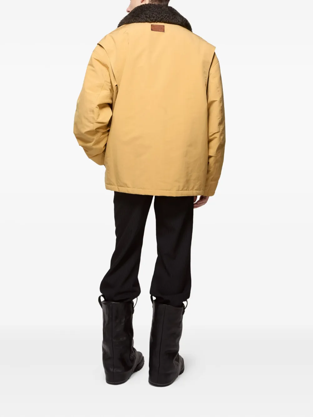 Acne Studios Bomberjack met lammy kraag Geel