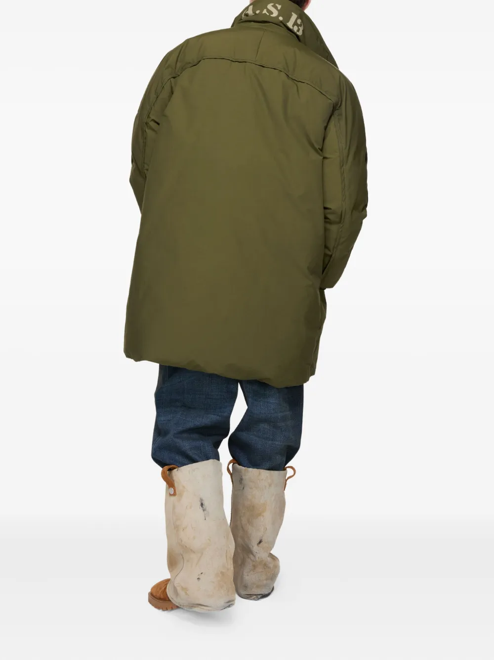 Acne Studios 1996 gewatteerde jas logoprint Groen