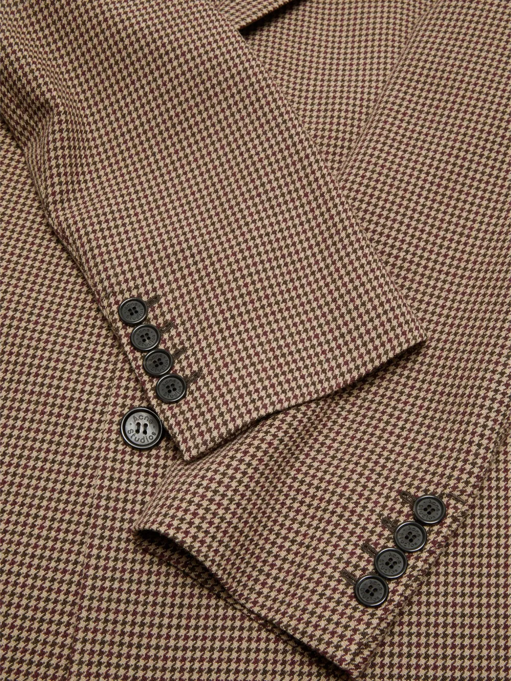 Acne Studios Houndstooth Wool Coat In Brown