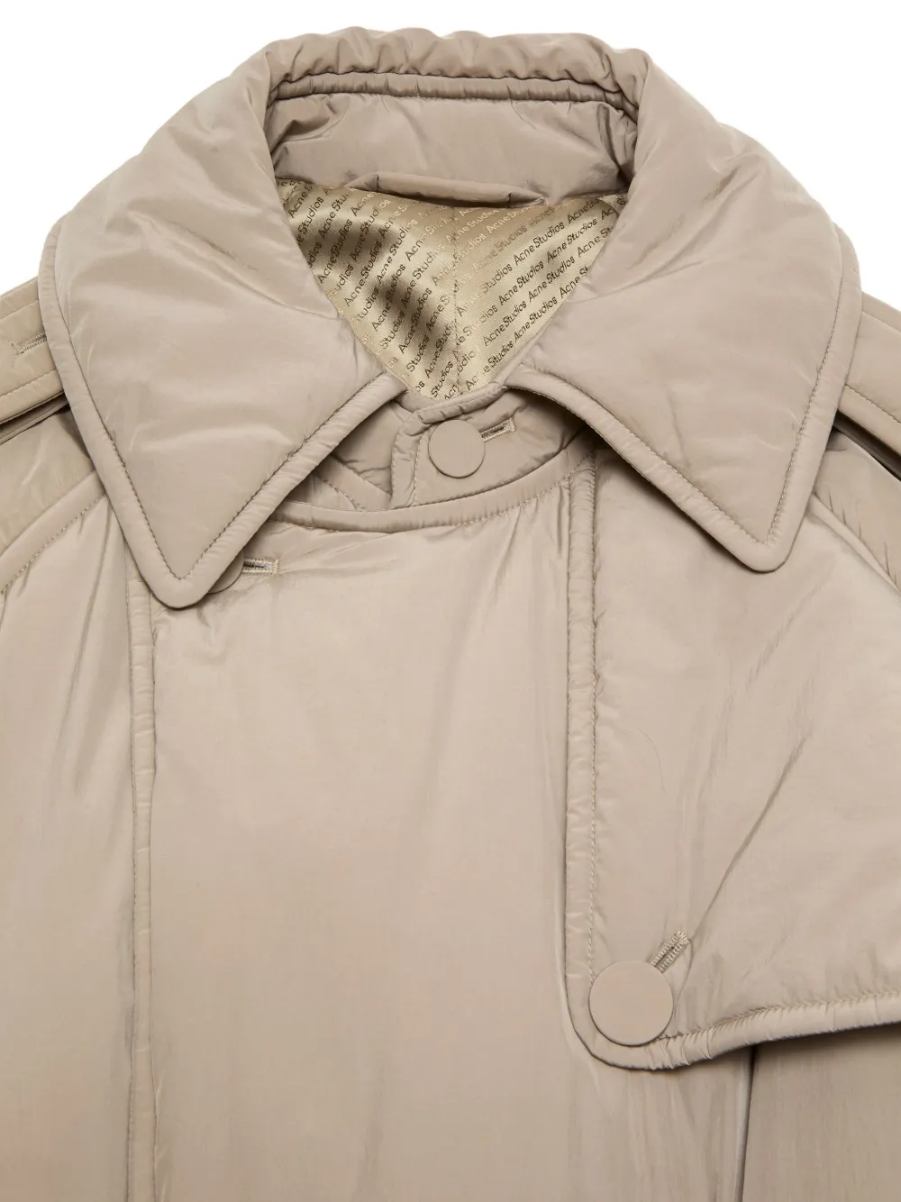 Acne Studios Technical Belted-padded Trench Coat In Neutral