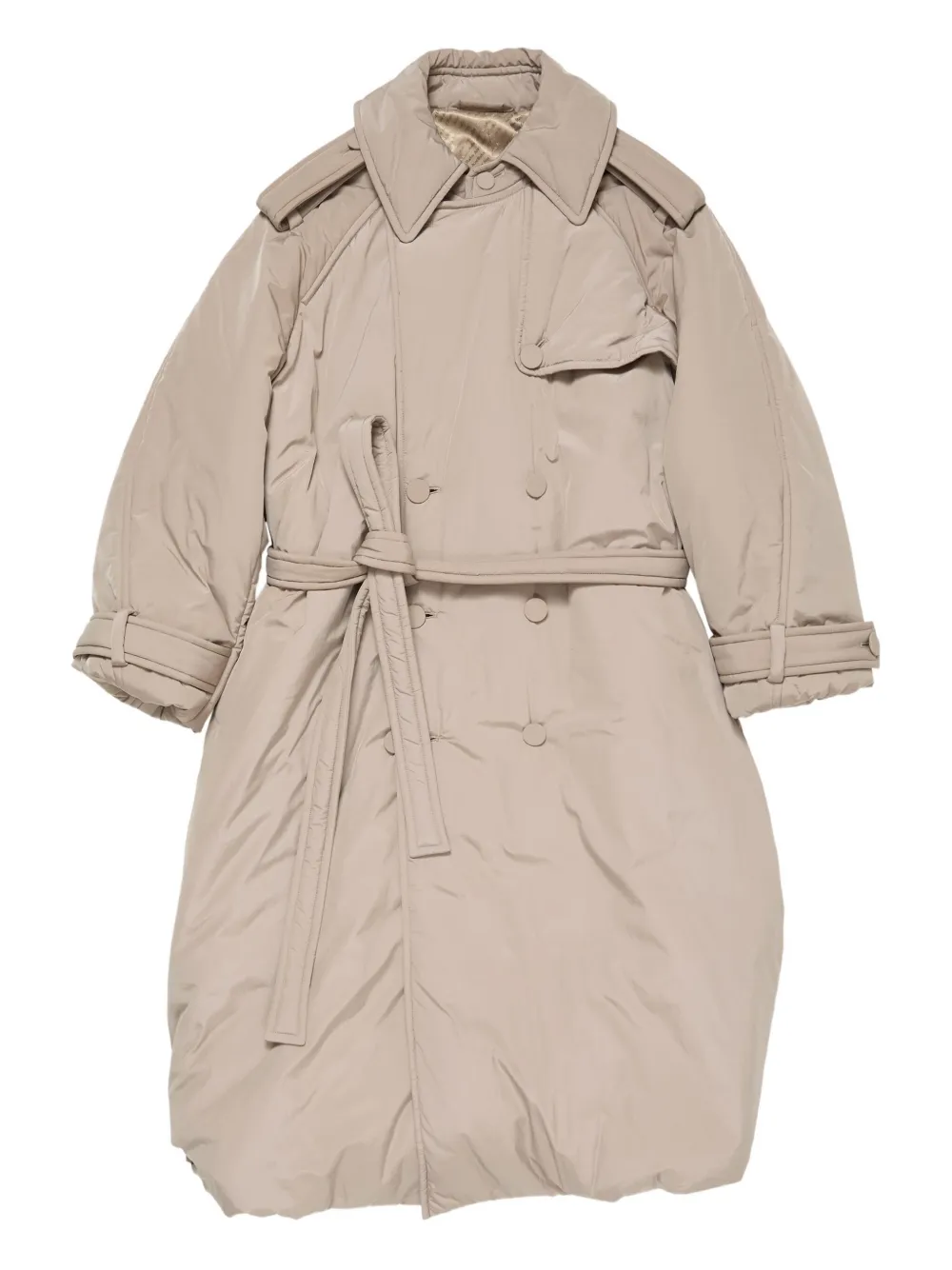 Acne Studios Technical belted-padded trench coat | Neutrals | Image 1