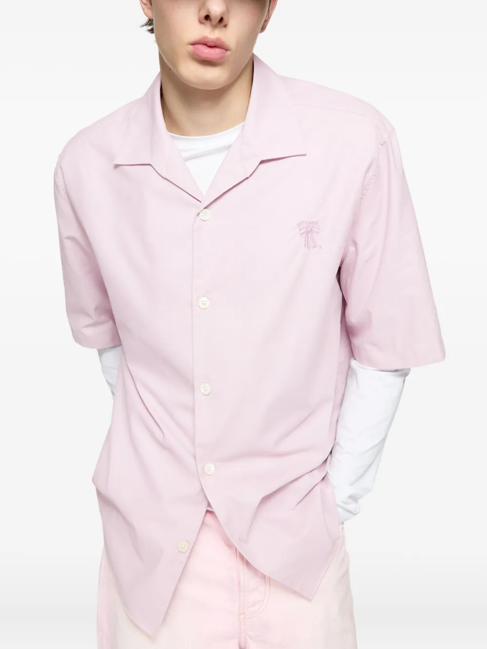 Acne Studios Overhemd met geborduurde strik Roze