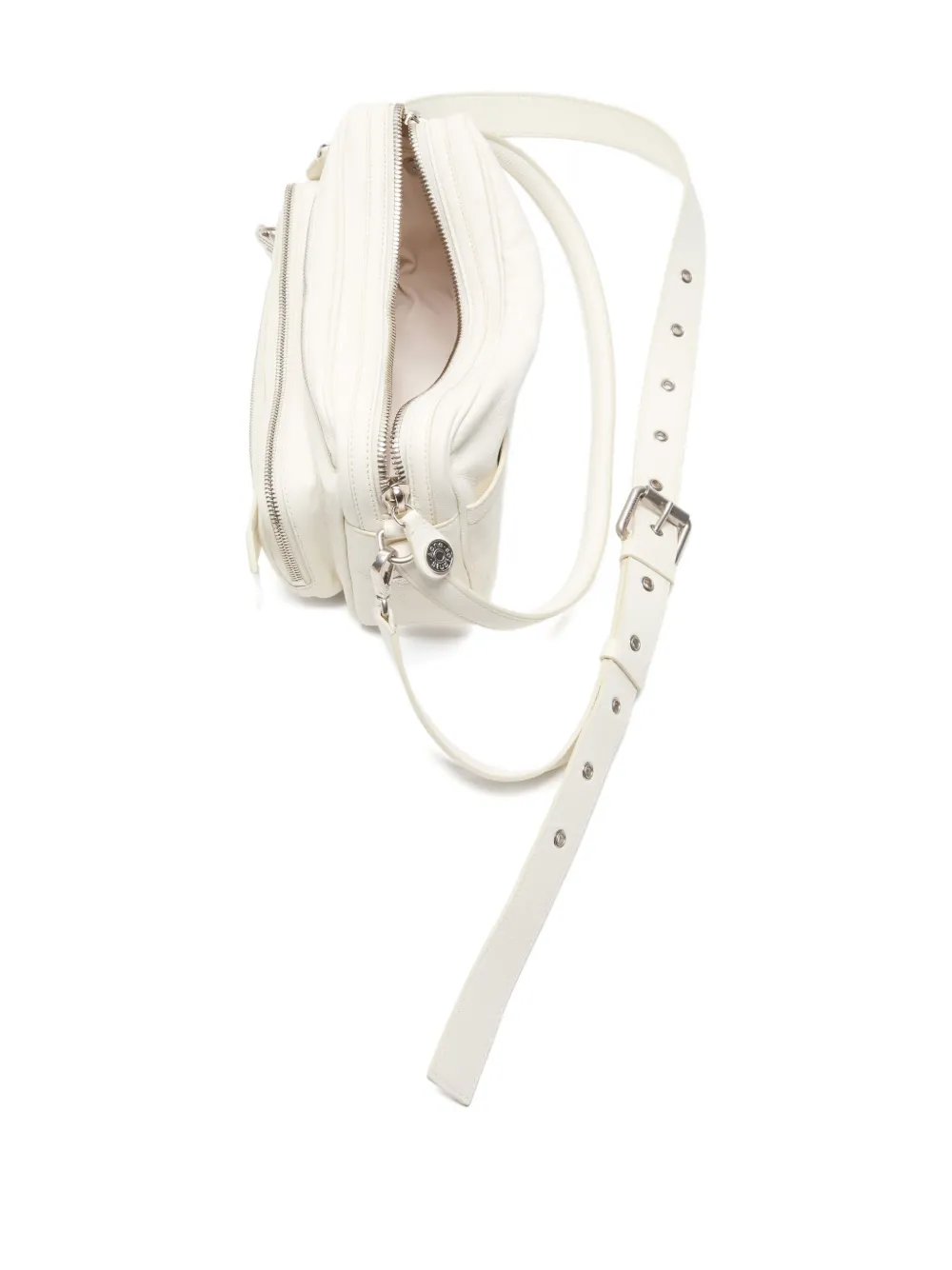 Acne Studios triple-zip leather shoulder bag Wit