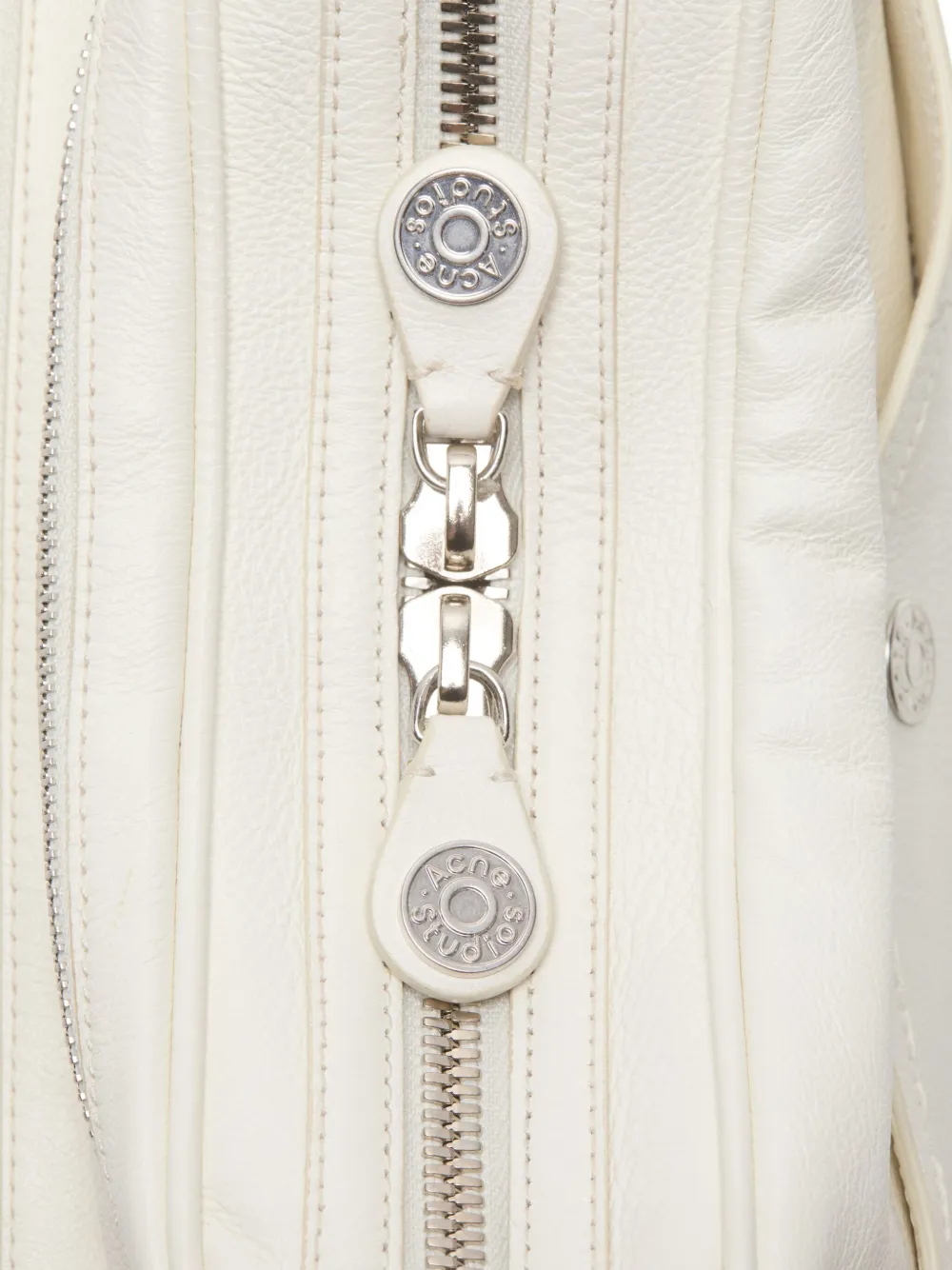 Acne Studios triple-zip leather shoulder bag Wit