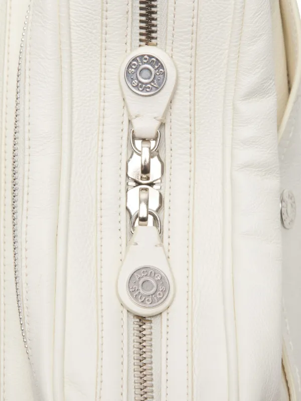 Acne Studios triple-zip Leather Shoulder Bag | White | FARFETCH