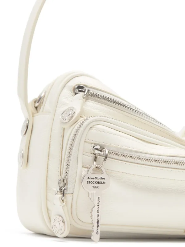 【Acne Studios】Shoulder Bag Acne Studios triple-zip Leather Shoulder Bag | White | FARFETCH